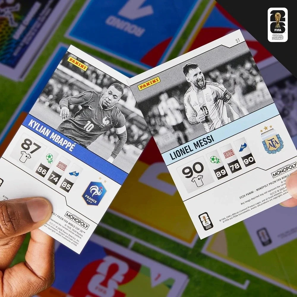 2026 Monopoly Panini Prizm FIFA World Cup Soccer Board Game 2 Sealed Packs Cards
